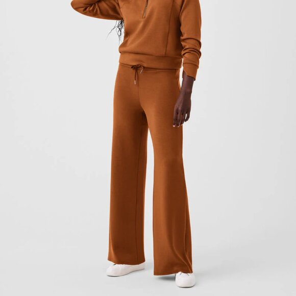SPANX Pants - SPANX Air Essentials Wide Leg Pant High-Rise Pull-On Drawstring Butterscotch